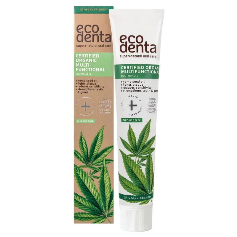Ecodenta tandkräm utan fluor med hampafröolja – 75ml