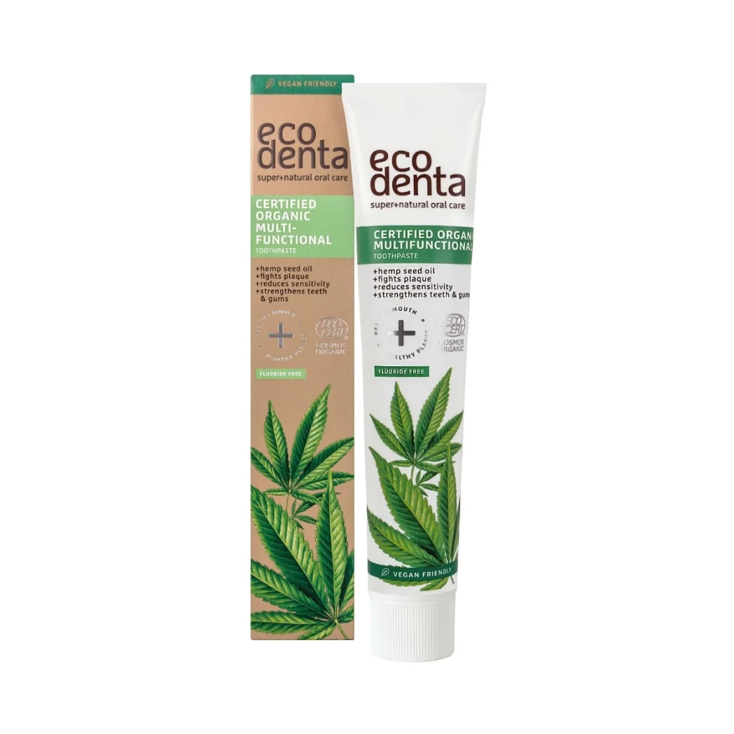 Ecodenta Organic – Fluorfri Tandkräm med hampa, aloe vera och pepparmint