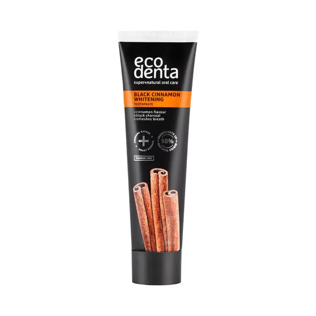 Ecodenta Black Cinnamon - vitgörande tandkräm utan fluor - 100ml
