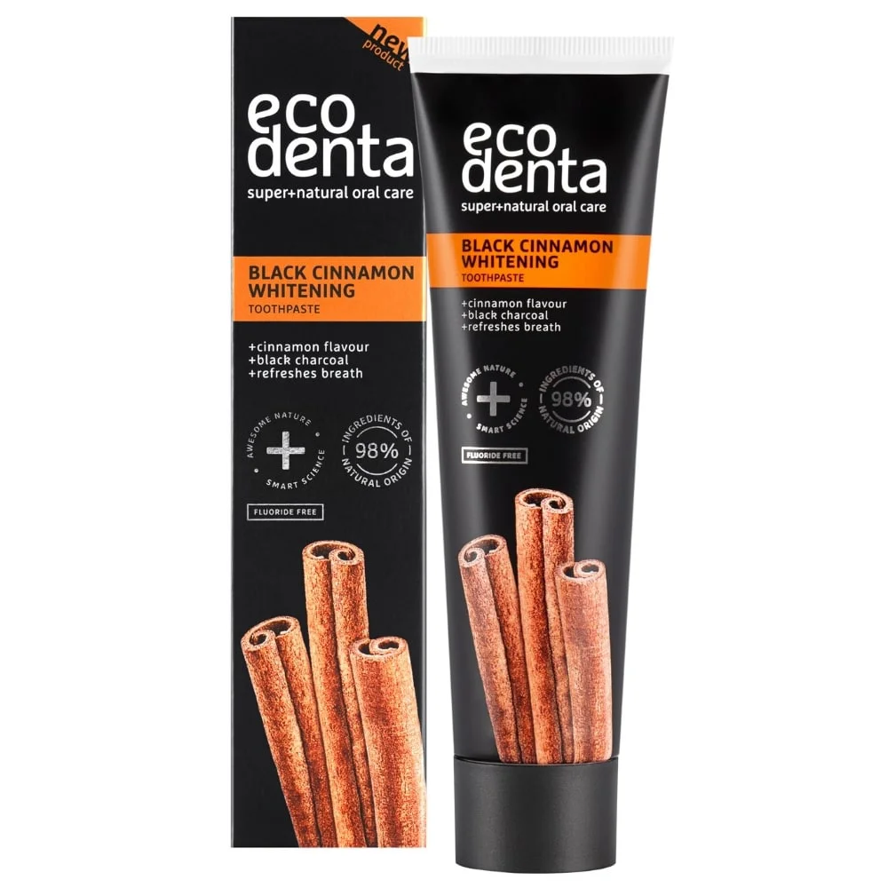 Ecodenta Black Cinnamon - vitgörande tandkräm utan fluor - 100ml