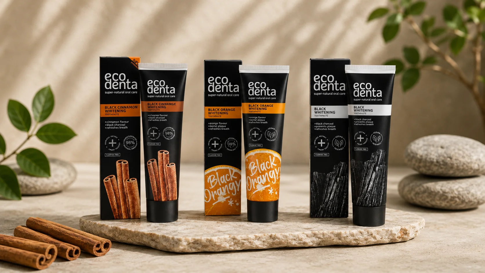 Ecodenta Black Line tandkrämer utan fluor - Paneco testar