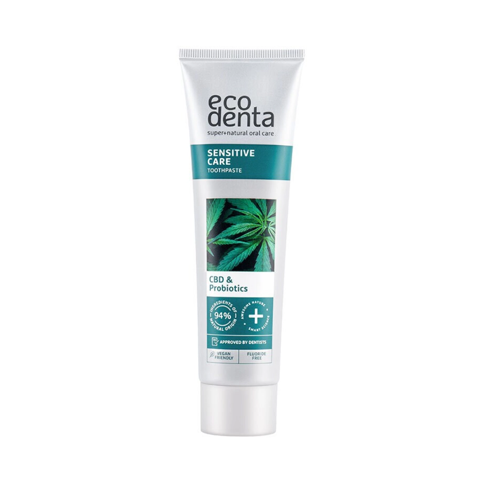 Ecodenta Sensitive med CBD – Fluorfri tandkräm för känsliga tänder