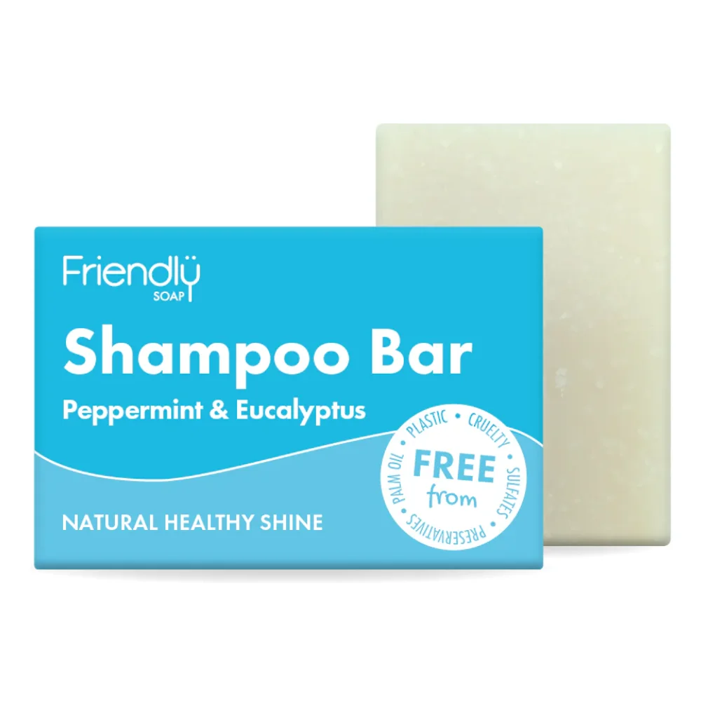 Friendly Soap Peppermint & Eucalyptus - fast schampotvål - 95g