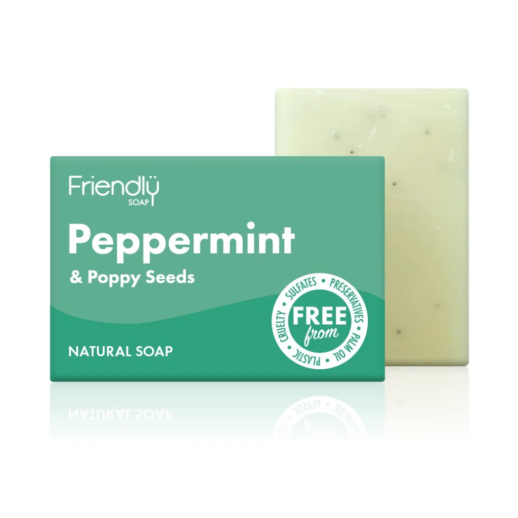 Friendly Soap - Peppermint & Poppy Seed Tvålkaka - 95g 