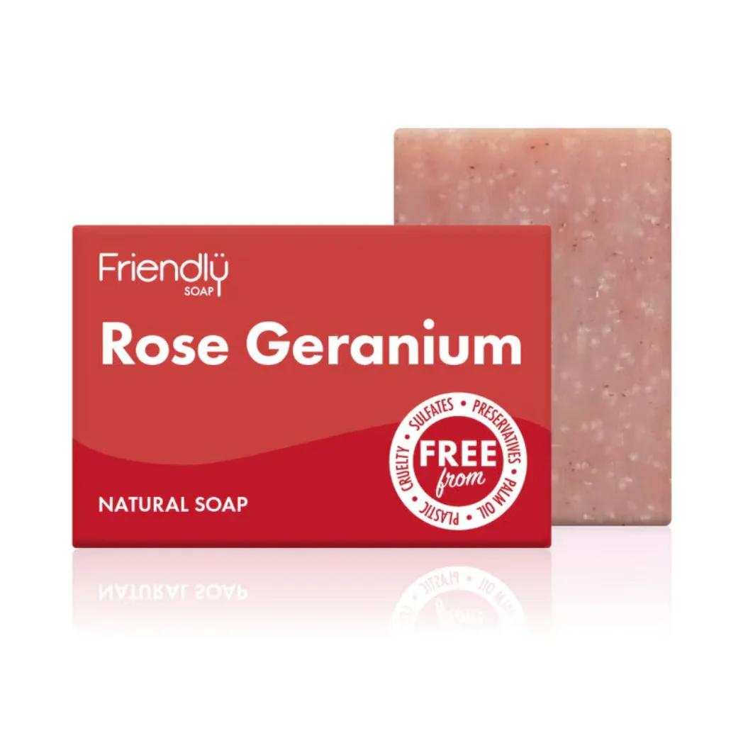 Friendly Soap - Rose Geranium fast tvål - 95g 