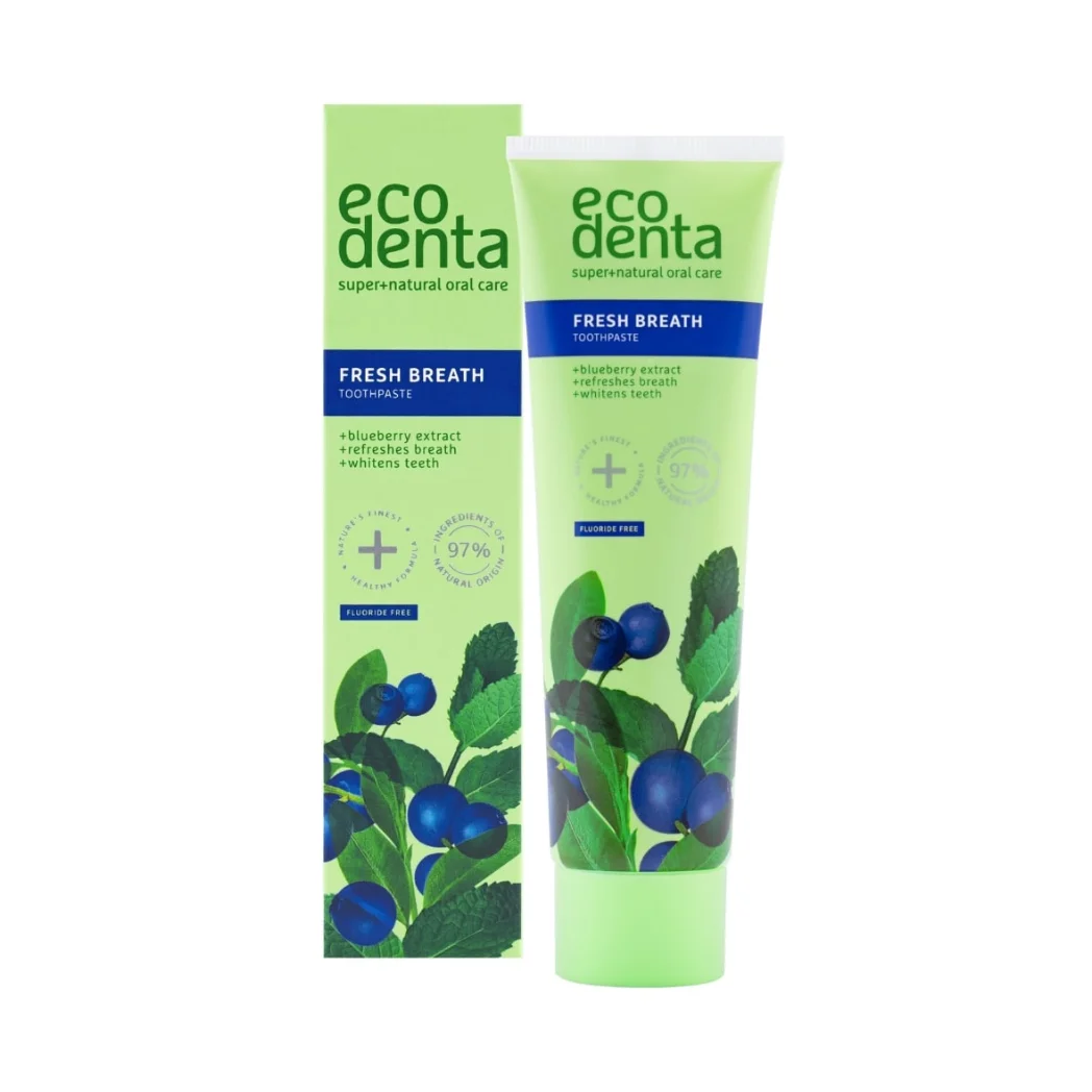 Ecodenta Fresh breath blueberry tandkräm - utan fluor - 100ml