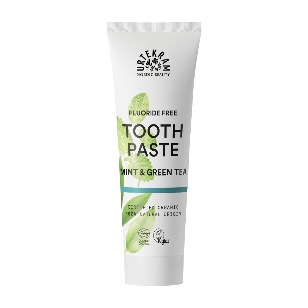 Urtekram Mint & Green Tea tandkräm - vegansk utan fluor - 75ml