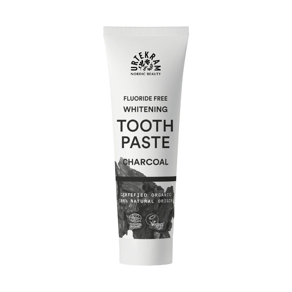 Urtekram vitgörande tandkräm med aktivt kol - utan fluor - 75ml